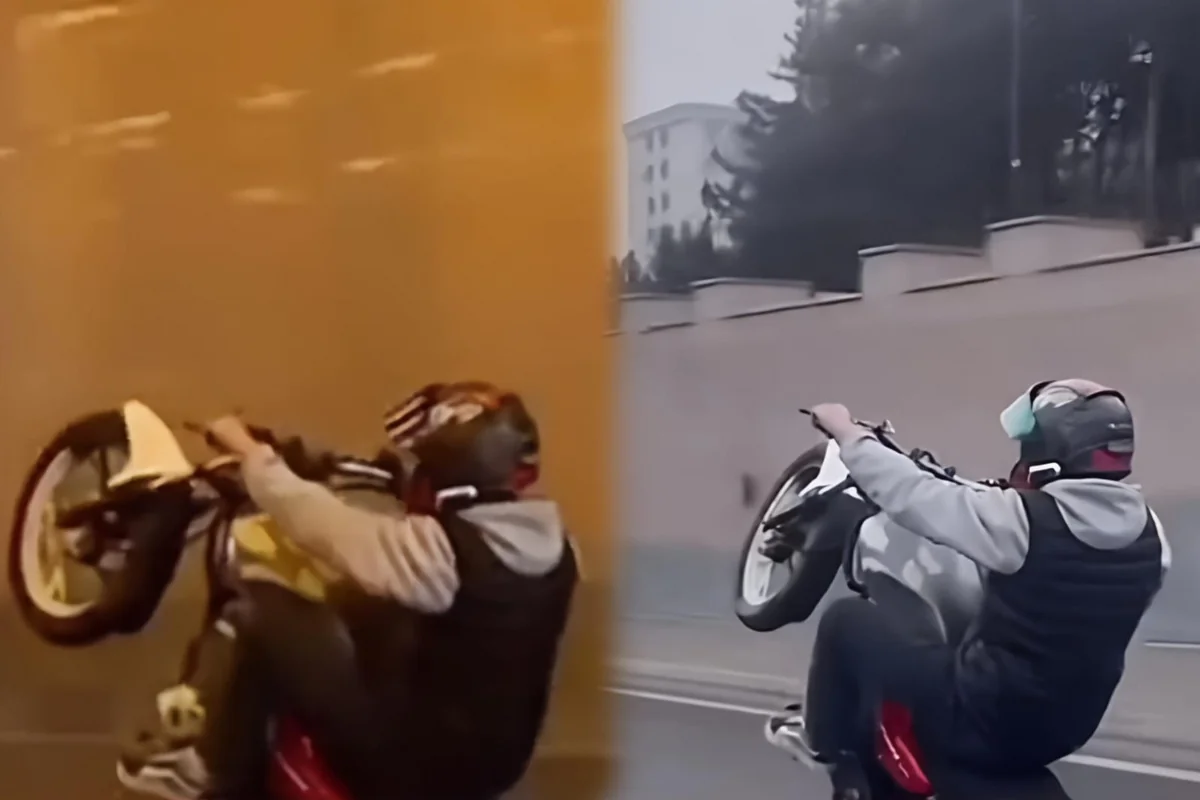 Bakıda təhlükəli manevrlər edən motosiklet sürücüsü CƏZALANDIRILDI - VİDEO