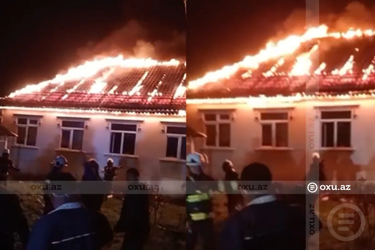 Qəbələdə fərdi yaşayış evi yanır - VİDEO