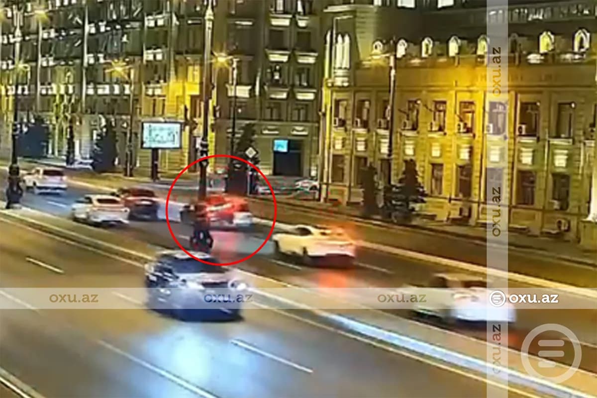 Bakıda dayanma qaydalarını pozan sürücü qəzaya səbəb oldu - ANBAAN VİDEO