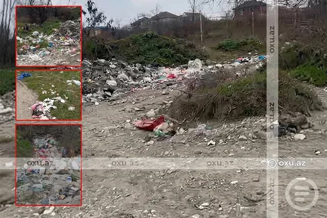 Qusarın Balaqusar kəndində ACINACAQLI MƏNZƏRƏ: Çay sahili zibilliyə çevrilib - VİDEO