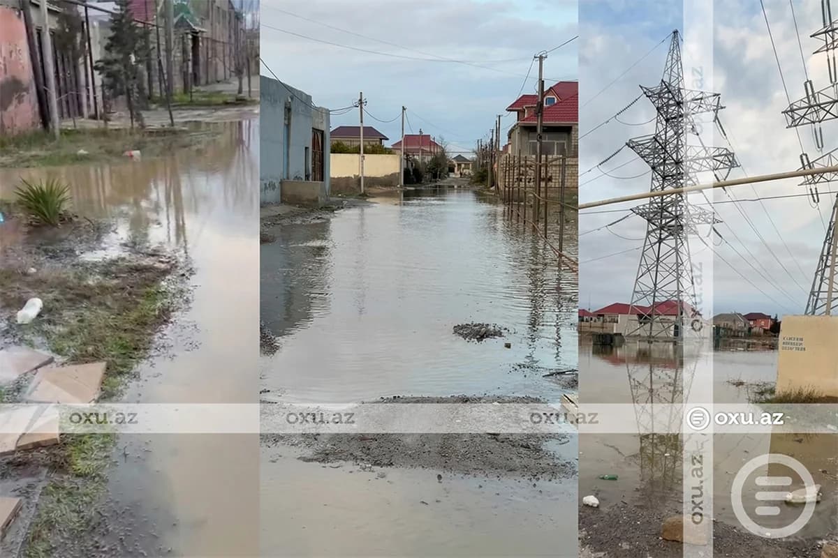 Abşeronun Məmmədli kəndində yağışdan sonra ACINACAQLI VƏZİYYƏT: Sakinlər evlərindən çıxa bilmirlər