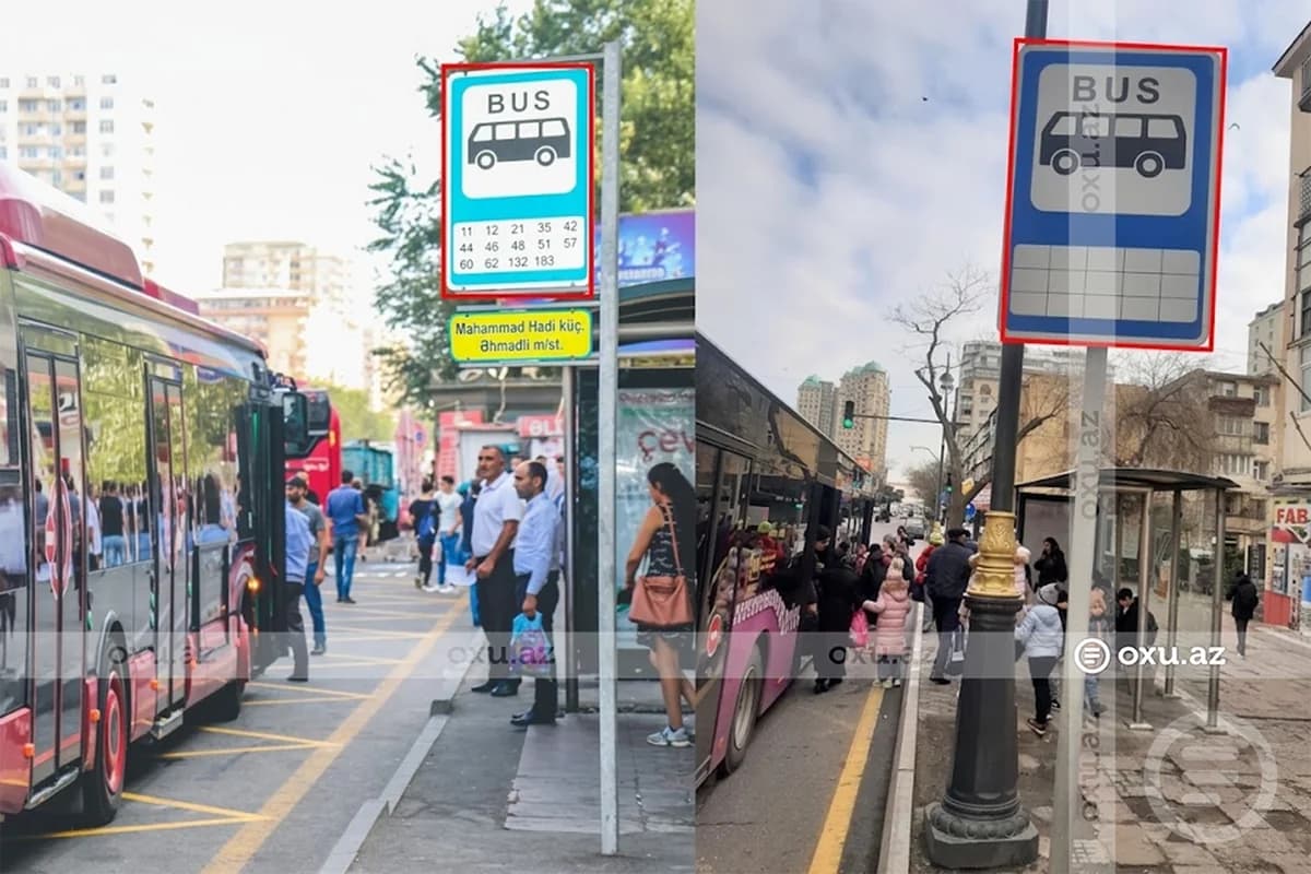 Avtobus dayanacaqlarındakı informativ lövhələrin durumu SUAL YARATDI: Xanalar niyə doldurulmur? - FOTO