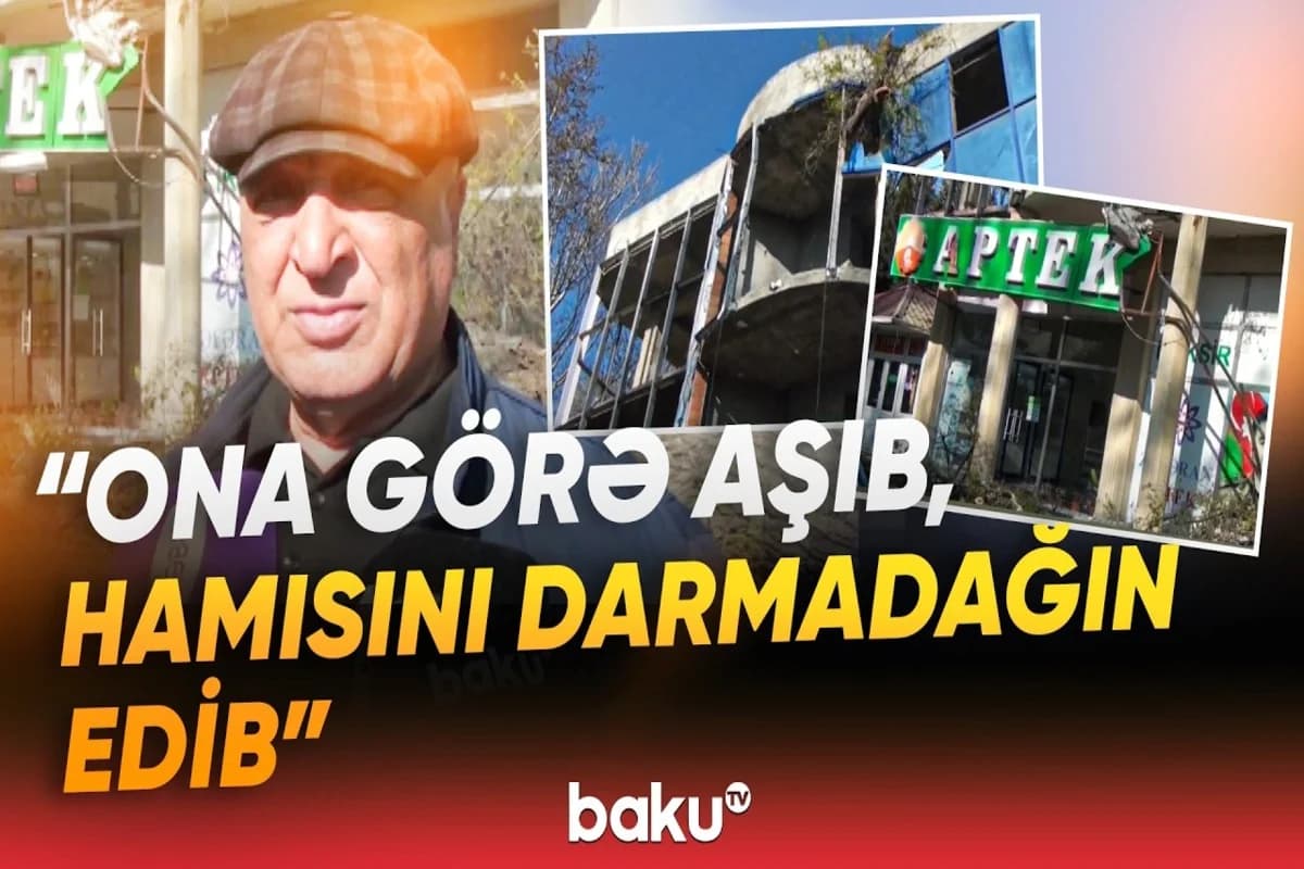 Mingəçevirdə iri ağac üçmərtəbəli obyektin üzərinə aşdı, aptekə ziyan dəydi - VİDEO