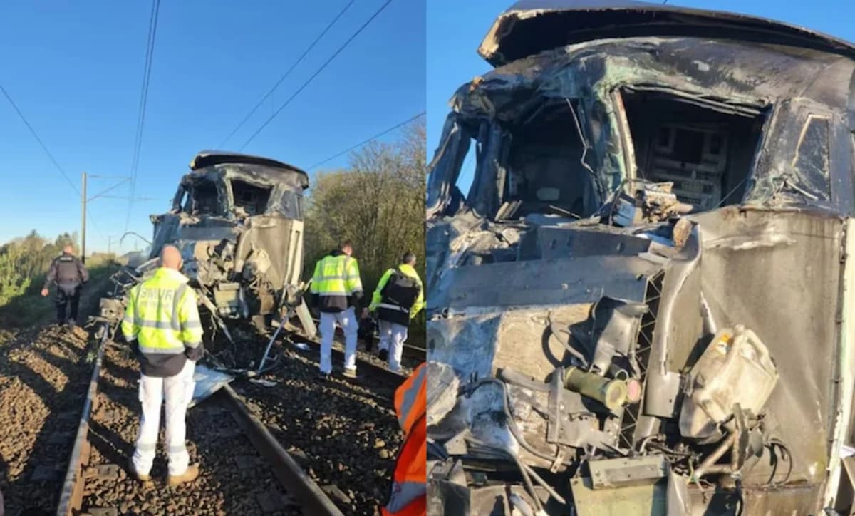 Fransada sürət qatarı hərbi konvoy ilə toqquşub - FOTO