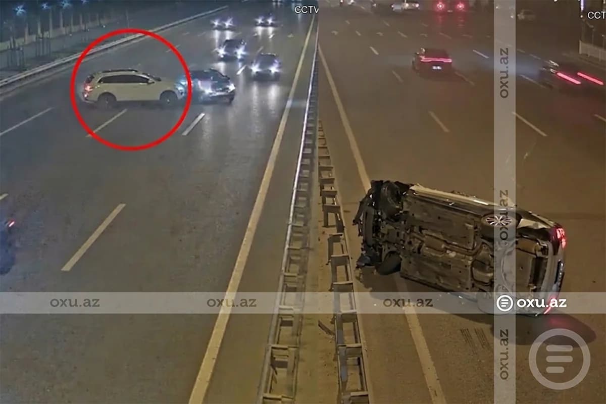 Aeroport yolundakı ağır qəzanın ANBAAN GÖRÜNTÜLƏRİ