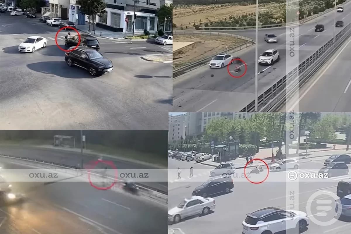 Bakıda moped və motosikletlərin səbəb olduğu AĞIR QƏZALARIN GÖRÜNTÜLƏRİ