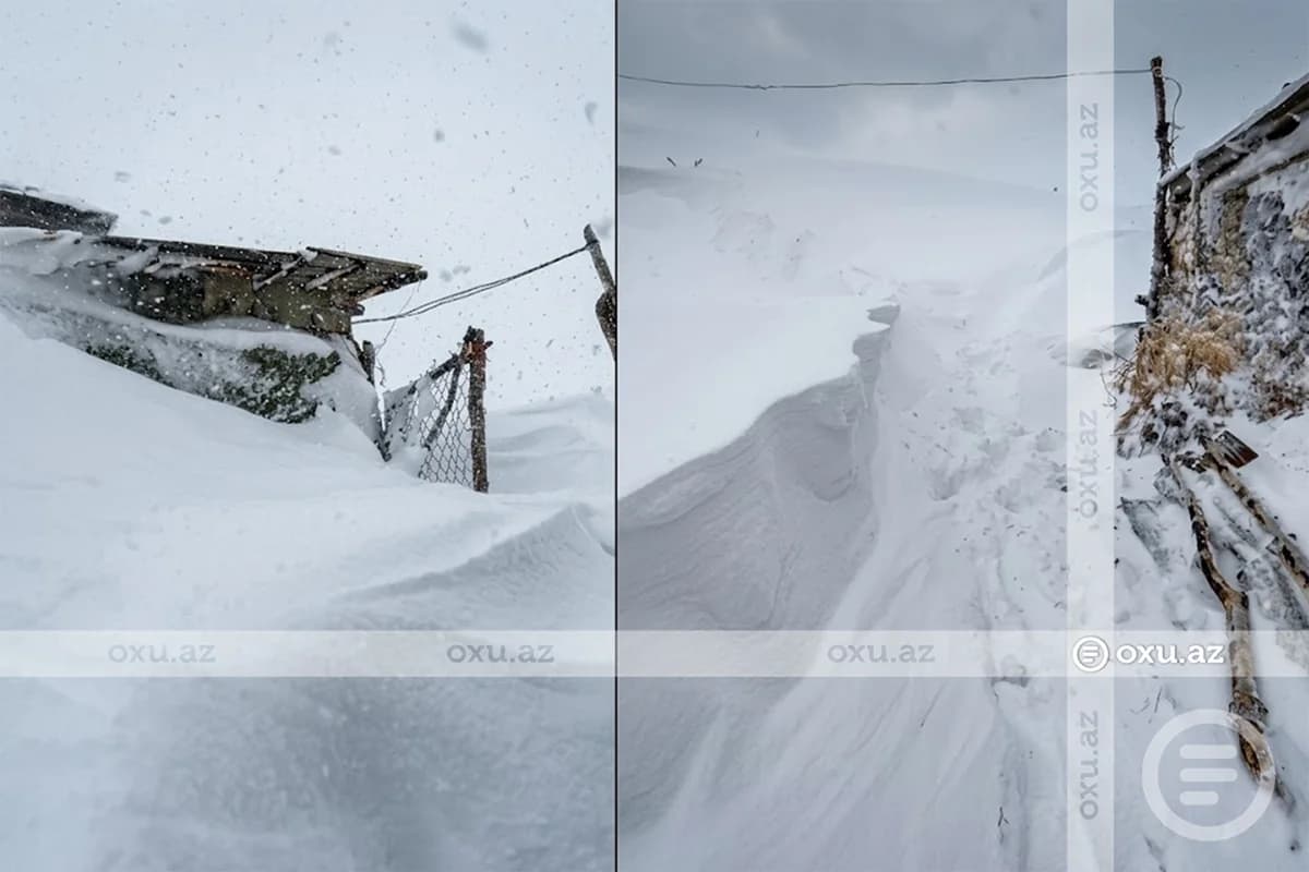 Qusarda qar örtüyünün hündürlüyü üç metrə çatdı: Sakinlər köməksiz vəziyyətdə qaldılar - VİDEO