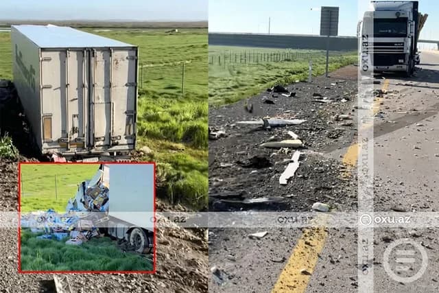 Yük avtomobili ödənişli yolda aşdı - VİDEO