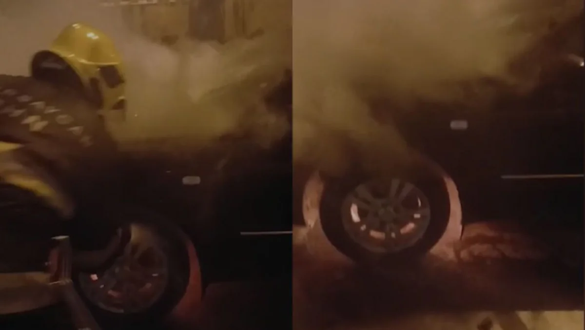 Bakıda "Hyundai" alışıb yandı - VİDEO