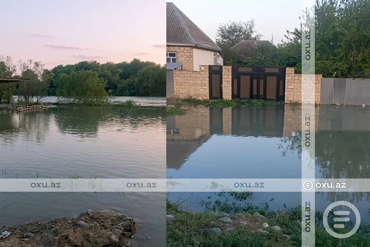 Daşqın baş vermiş ərazidə Kür çayının səviyyəsi ENDİ - VİDEO