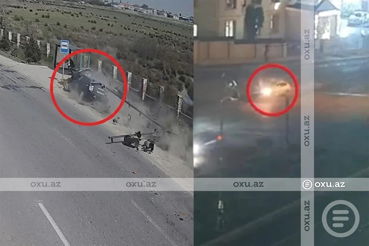 Bakıda səhər saatlarında baş verən "Prius" qəzalarının ANBAAN VİDEOSU